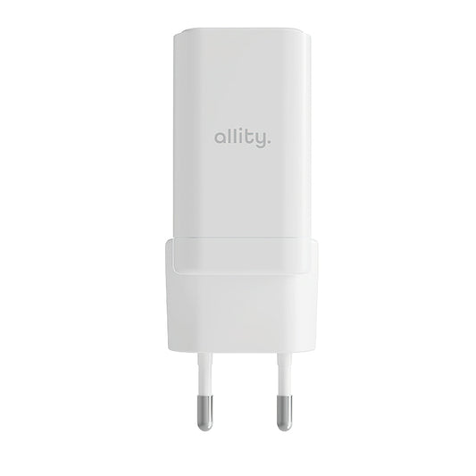Polnilnik Allity omrežja. ATC-01-45WCC Fast, 45W, 3A, 1 x USB-A - 1 x USB-C, Bel