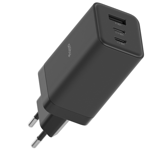 Polnilnik Allity omrežje. ATC-01-65WACC Fast, 65W, 3.25A, 1 x USB-A - 2 x USB-C, Črna