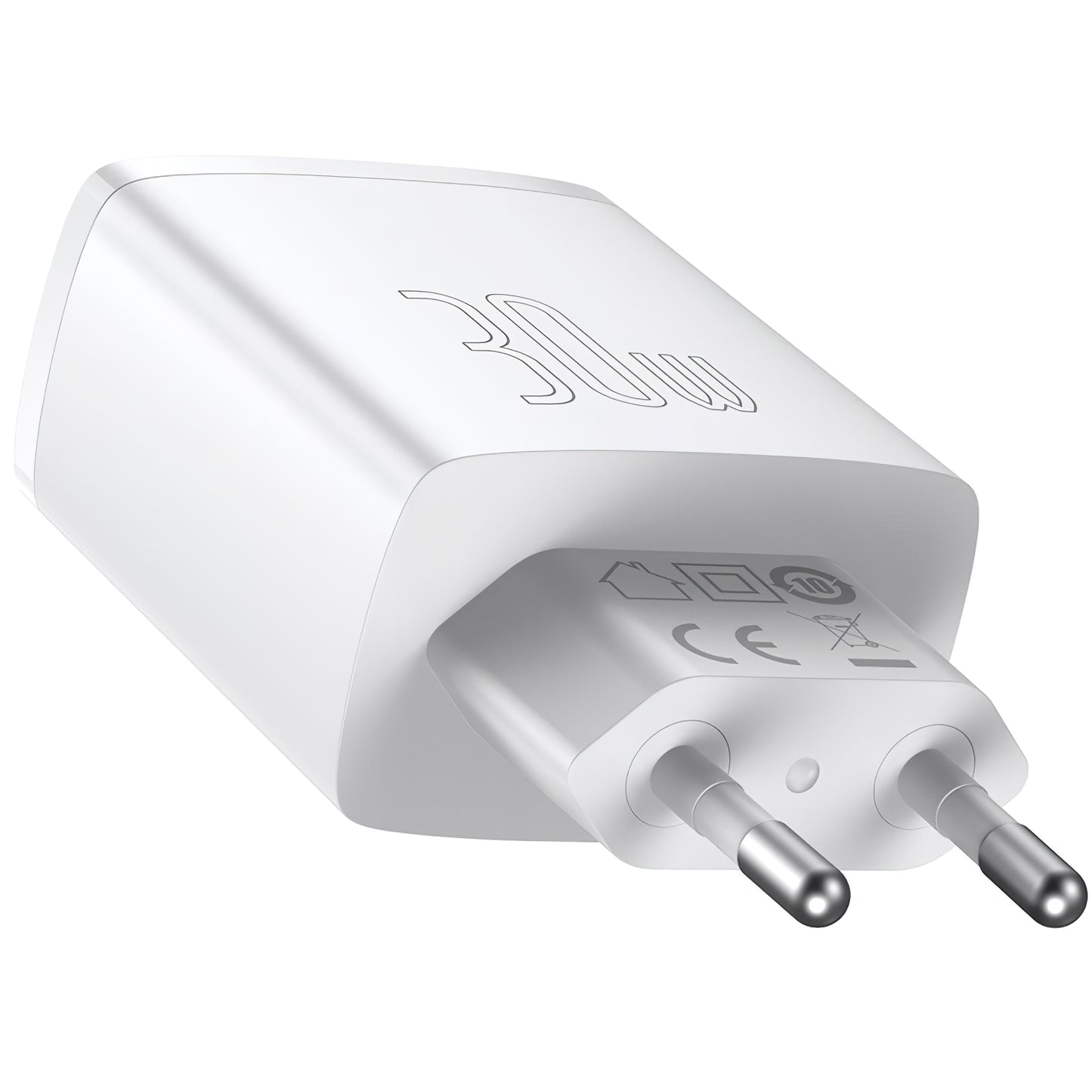 Baseus Compact Network Charger, 30 W, 1 x USB-C - 2 x USB-A, bel CCXJ-E02