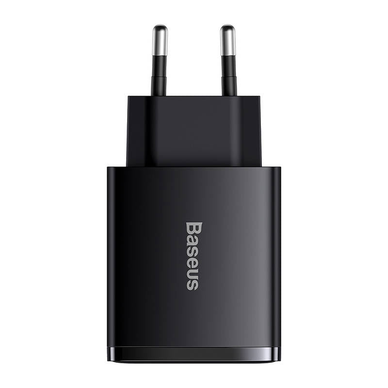 Baseus Compact Network Charger, 30 W, 3A, 1 x USB-C - 2 x USB-A, črn CCXJ-E01