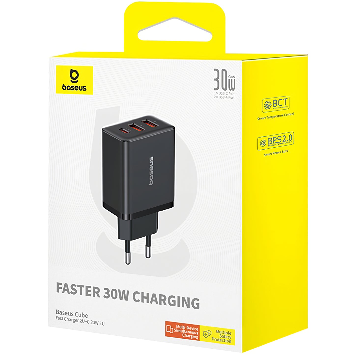 Omrežni polnilnik Baseus Cube, 30 W, 3A, 1 x USB-C - 2 x USB-A, črn P10111402113-00