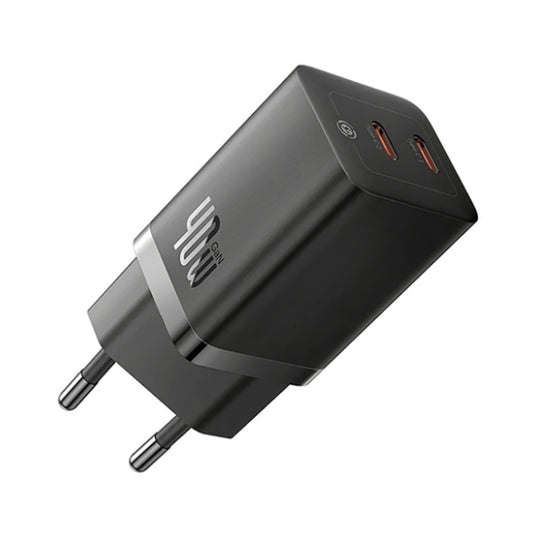 Polnilnik Baseus GaN5 Pro, 40W, 3A, 2 x USB-C, črn CCGP180101