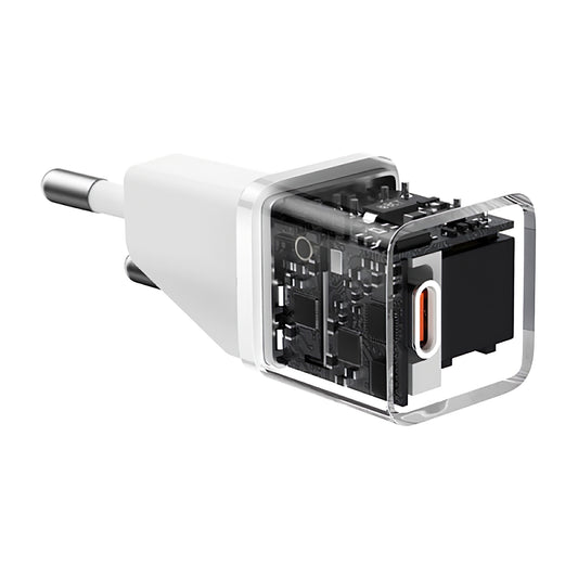 Omrežni polnilnik Baseus GaN5S, 20 W, 3A, 1 x USB-C, beli P1016250503213-00