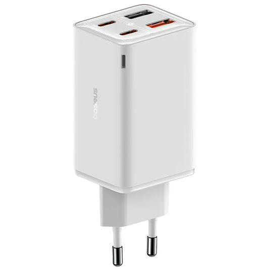 Omrežni polnilnik Baseus GaN6 Pro, 65 W, 3,25 A, 2 x USB-A - 2 x USB-C, bel