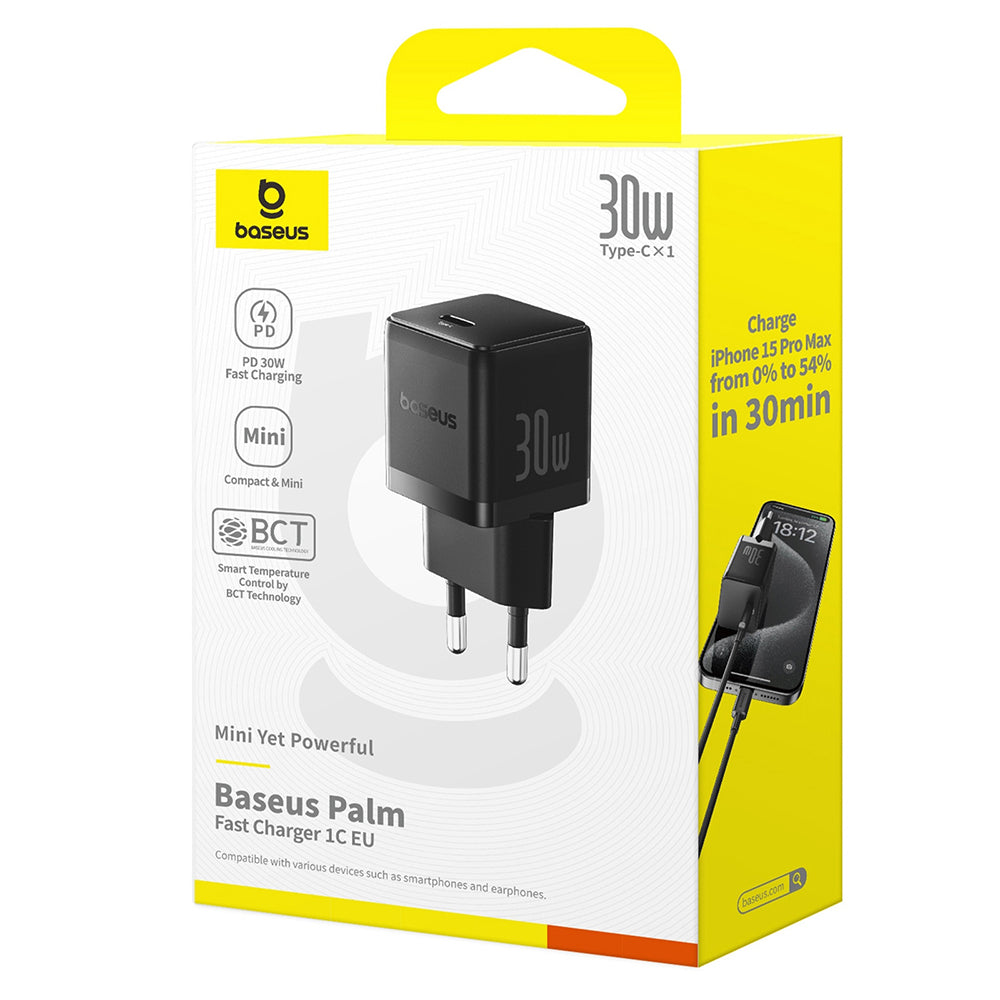 Polnilnik Baseus Palm, 30W, 3A, 1 x USB-C, črn P10111605113-00