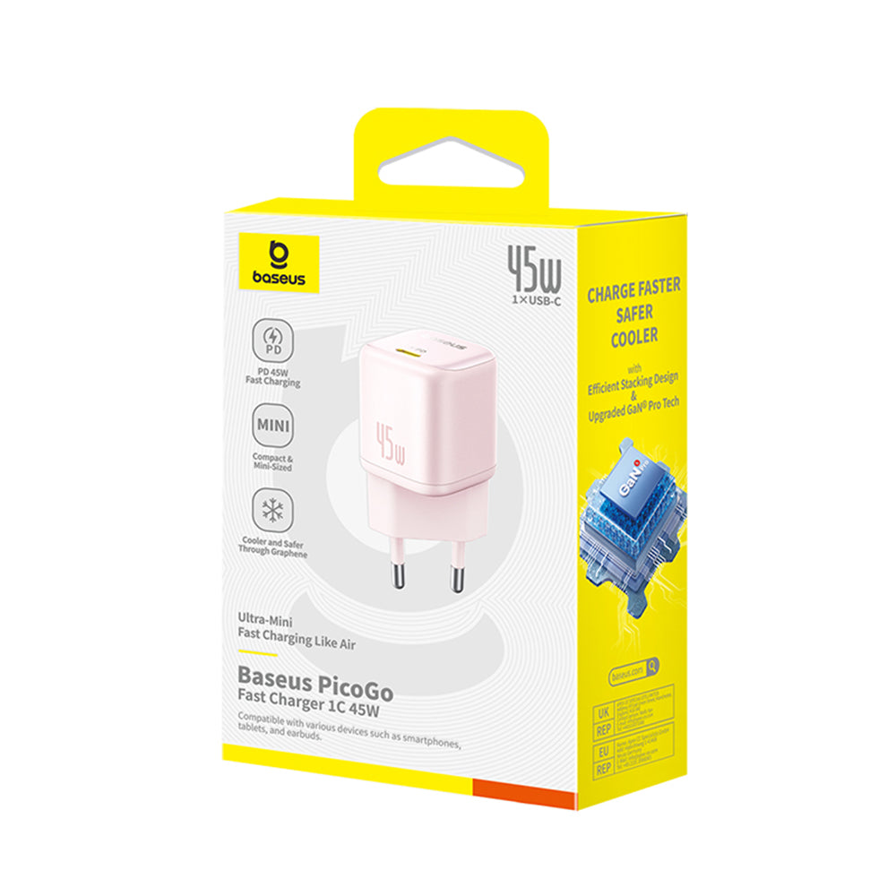 Polnilnik Baseus PicoGo, 45W, 3A, 1 x USB-C, Roza P10176800413-00