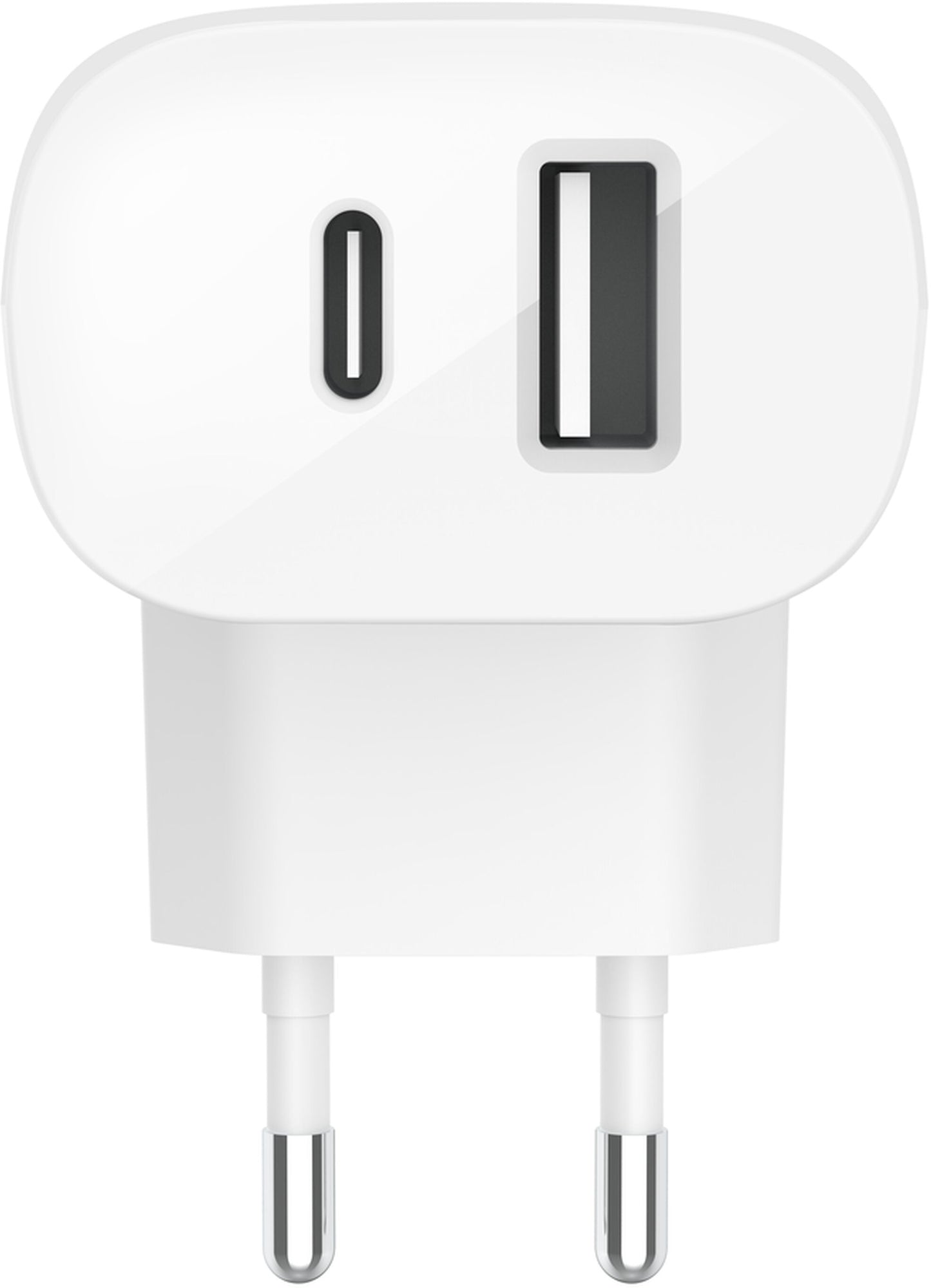 Omrežni polnilec Belkin BoostCharge Dual, 37W, 3A, 1 x USB-A - x USB-C, bel WCB007vfWH