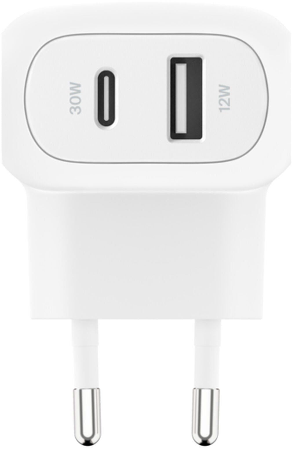 Omrežni polnilec Belkin BoostCharge Dual, 42W, 3A, 1 x USB-A - 1 x USB-C, bel WCB009vfWH