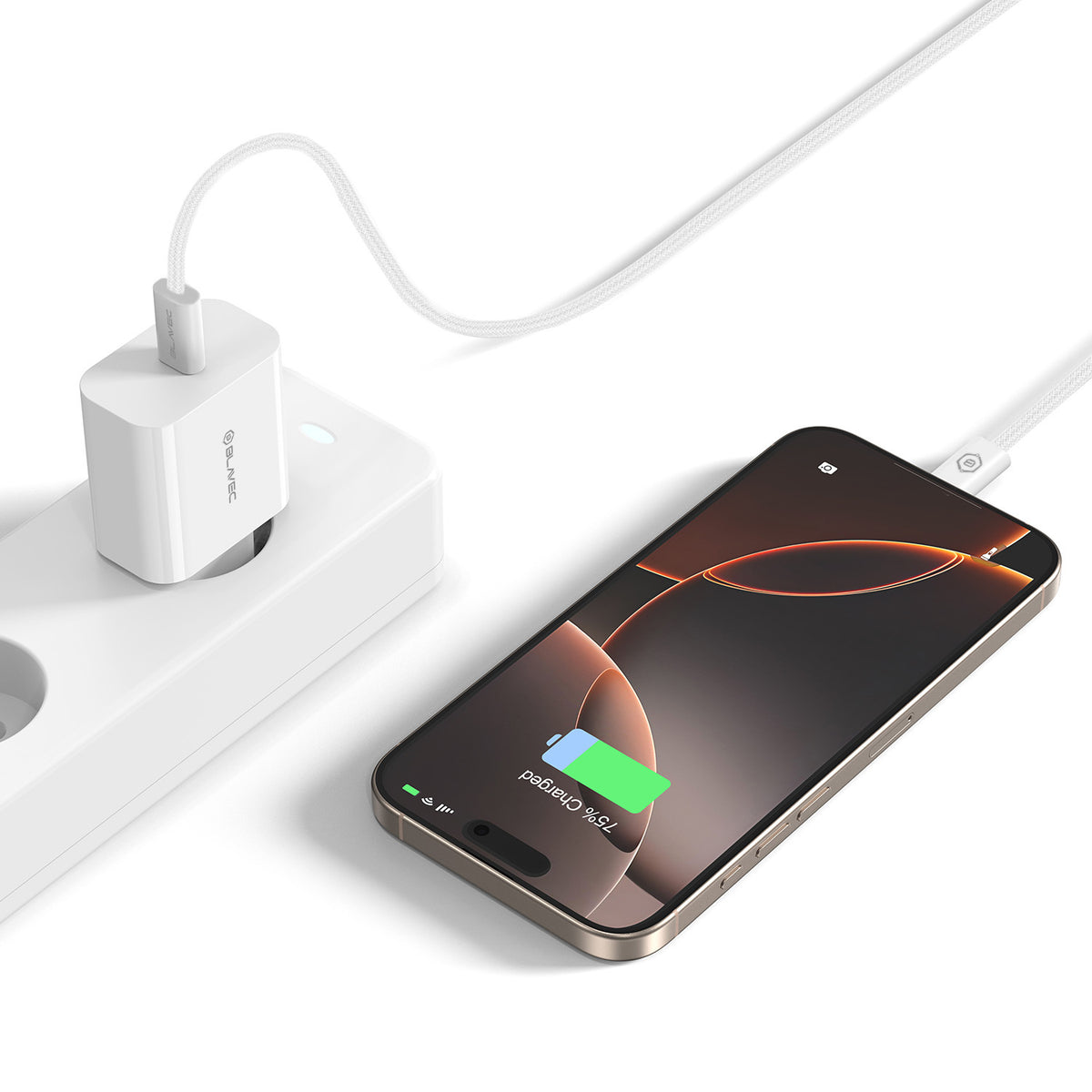 Polnilnik omrežja Blavec BC-7, 45W, 3A, 1 x USB-C, Bel