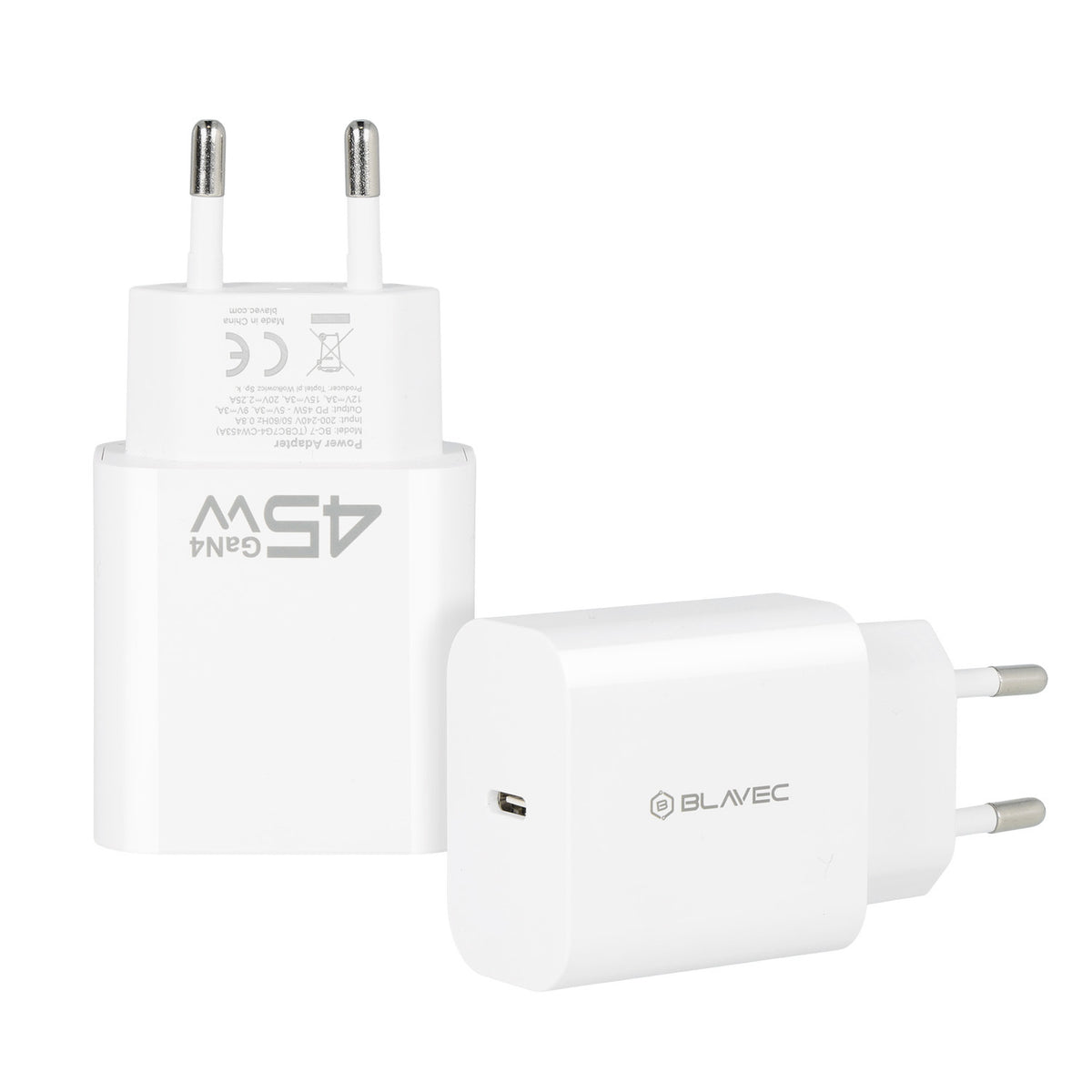Polnilnik omrežja Blavec BC-7, 45W, 3A, 1 x USB-C, Bel