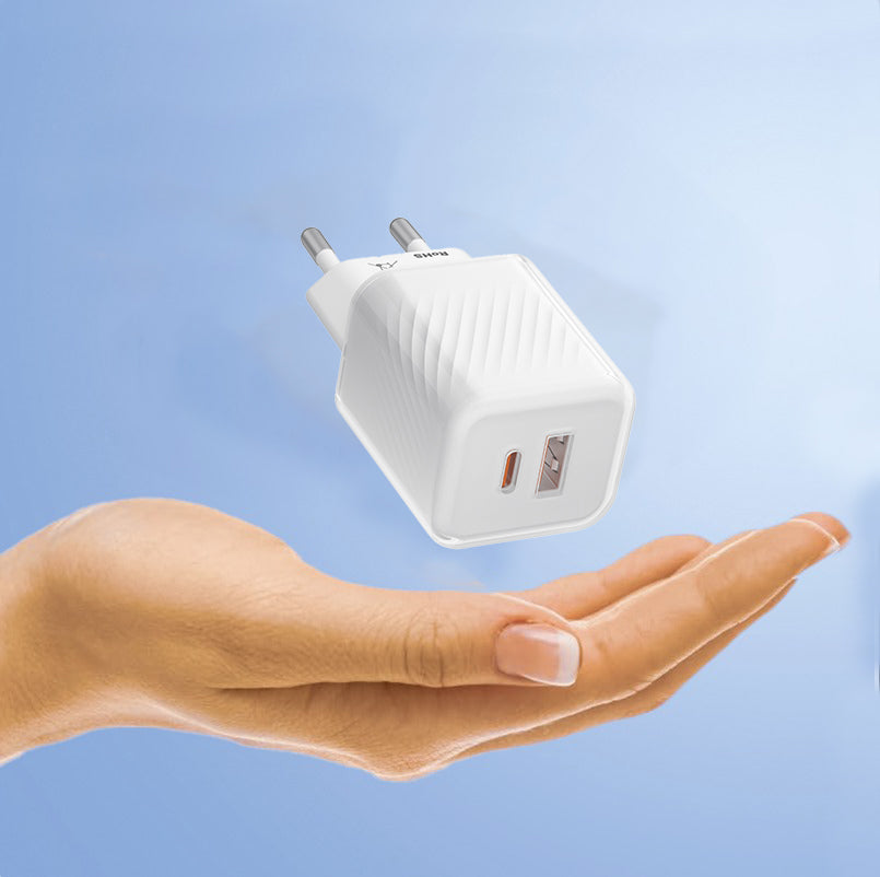 Polnilnik Blueo, 35W, 3A, 1 x USB-A - 1 x USB-C, Bel