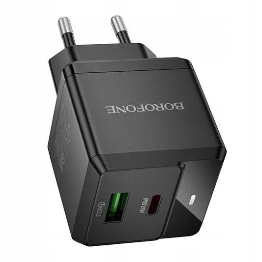 Polnilnik Borofone BN19 Intenso, 20W, 3A, 1 x USB-A - 1 x USB-C, črn