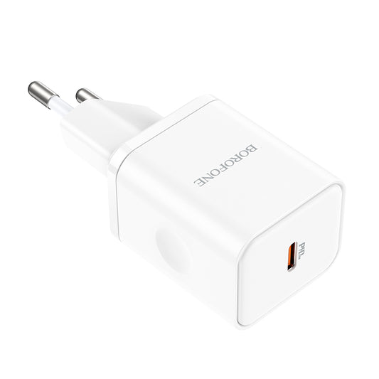 Polnilnik Borofone BN6 Field, 20W, 3A, 1 x USB-C, Bel