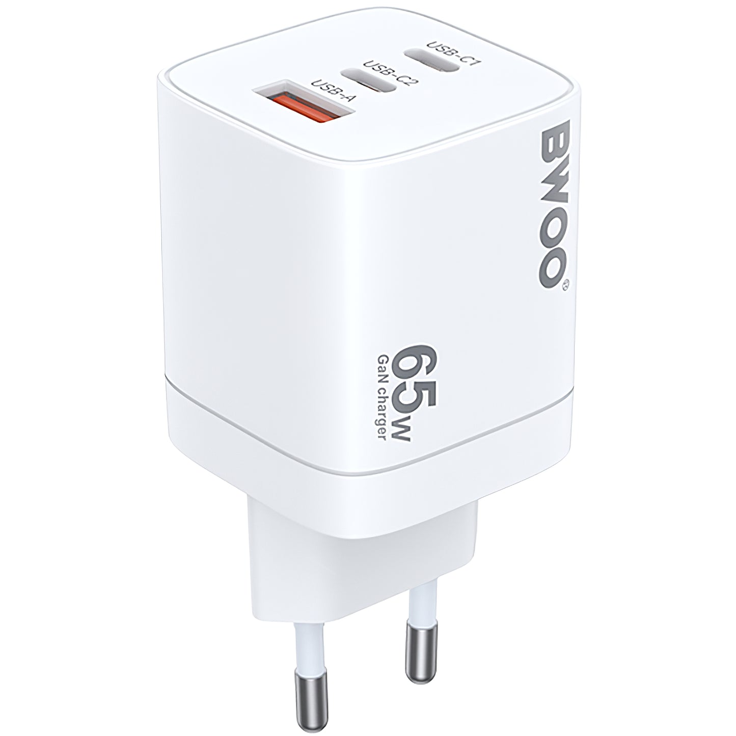 Polnilnik BWOO CDA147, 65W, 4.5A, 1 x USB-A - 2 x USB-C, Bel