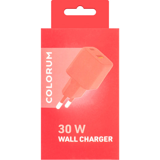 Omrežni polnilnik Colourum CLS30-AC-02, 30 W, 3A, 1 x USB-A - 1 x USB-C, magenta