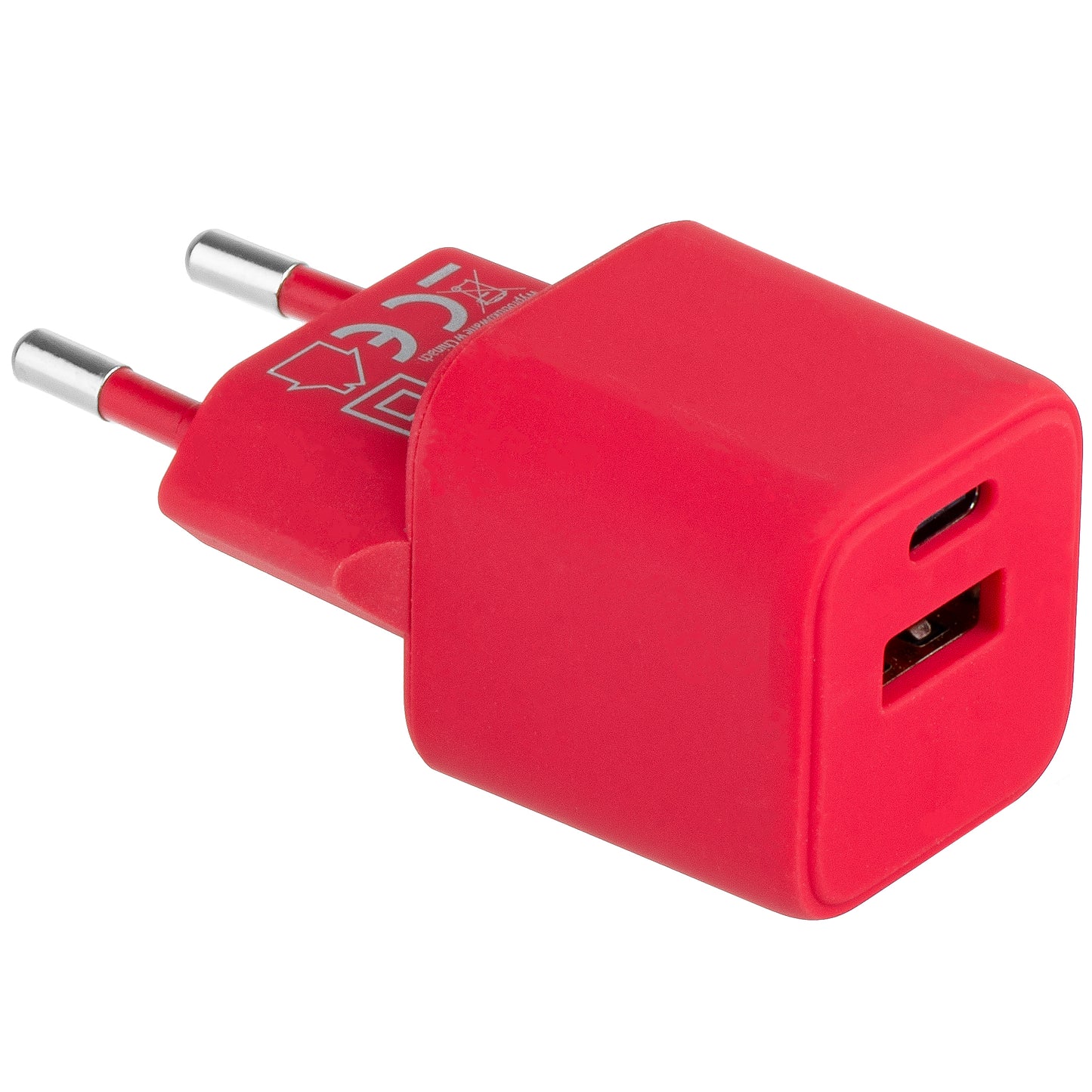 Omrežni polnilnik Colourum CLS30-AC-02, 30 W, 3A, 1 x USB-A - 1 x USB-C, magenta