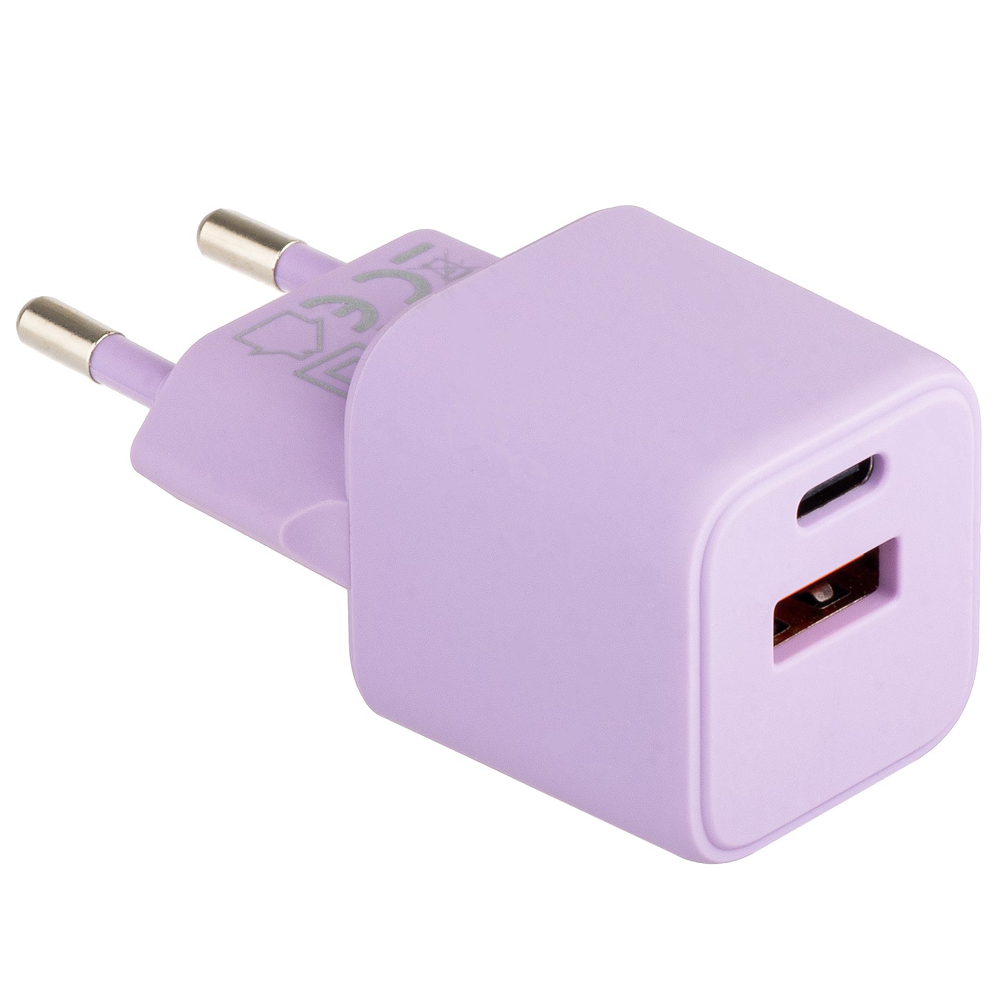 Omrežni polnilnik Colourum CLS30-AC-09, 30 W, 3A, 1 x USB-A - 1 x USB-C, vijolične barve