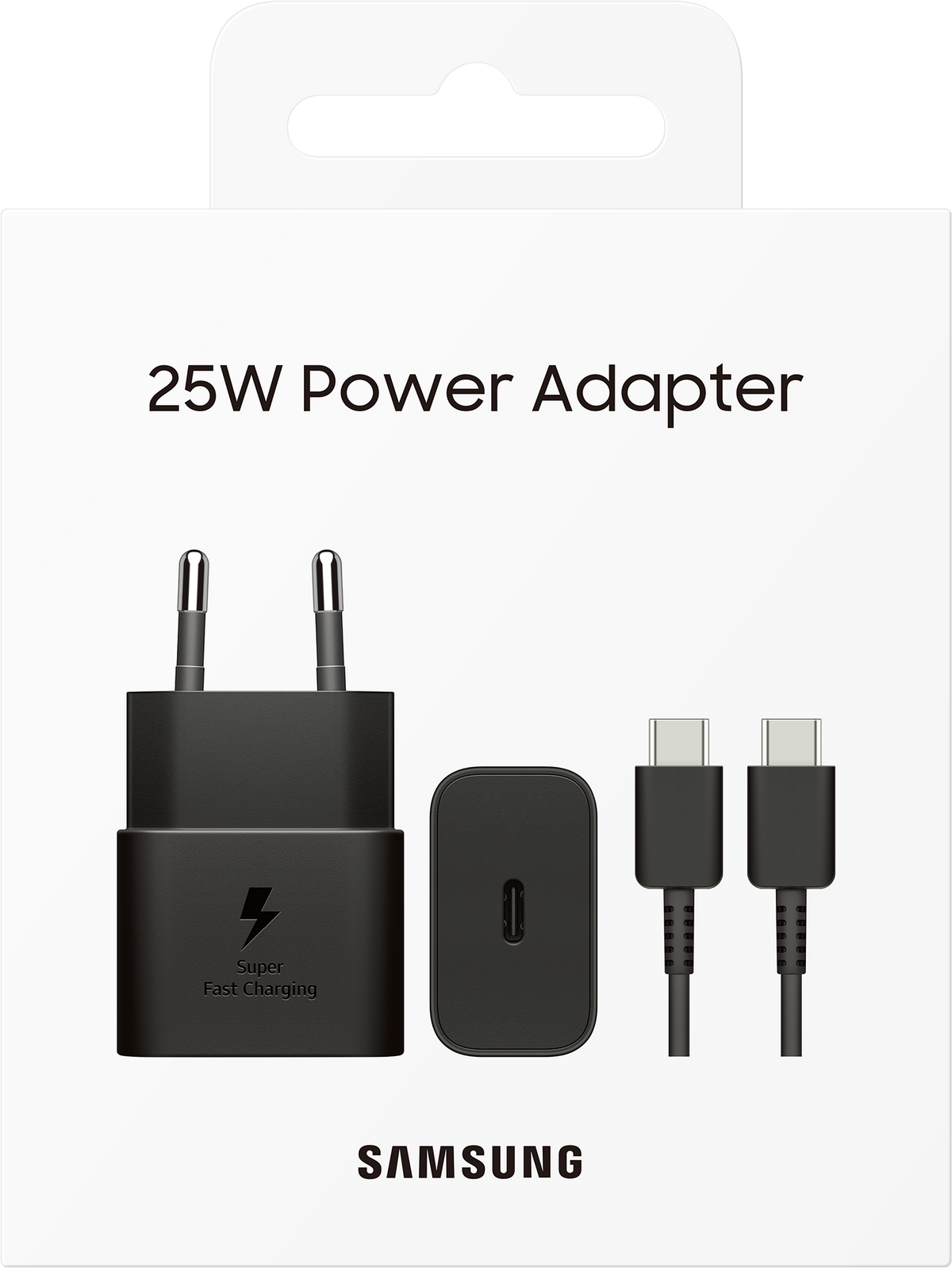 Samsung USB-C kabel, omrežni polnilnik USB-C, 25 W, 3A, 1 x USB-C, črn EP-T2510XBEGEU