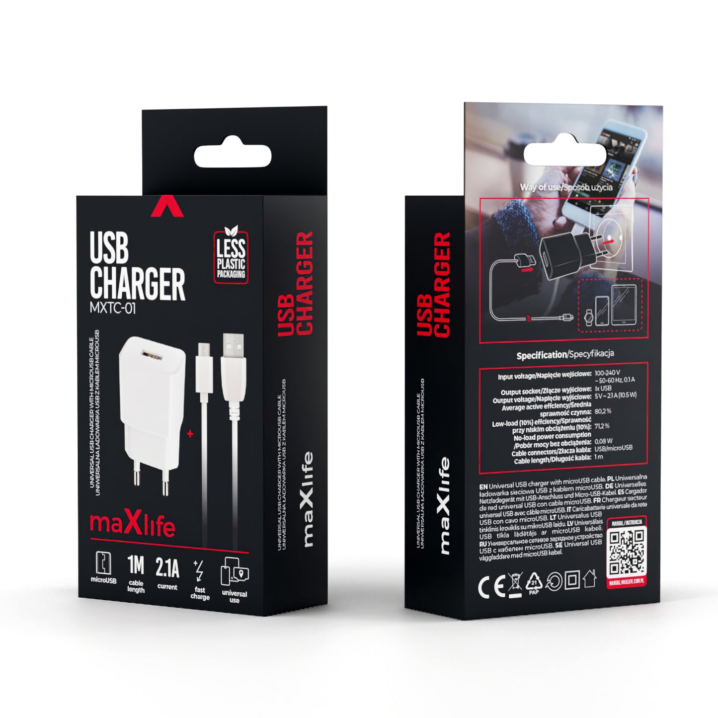 MaXlife MXTC-01, 10.5W, 2.1A, 1 x USB-A, White