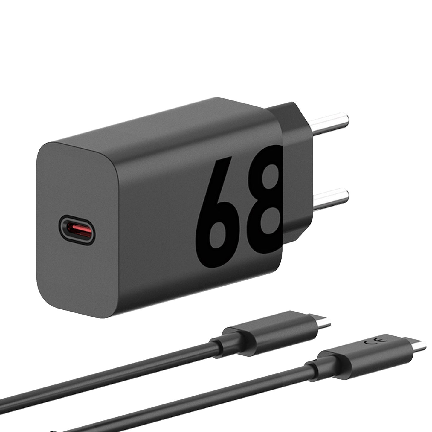 Motorolin omrežni polnilnik s kablom USB-C, 68 W, 6,2 A, 1 x USB-C, črn PG38C06281