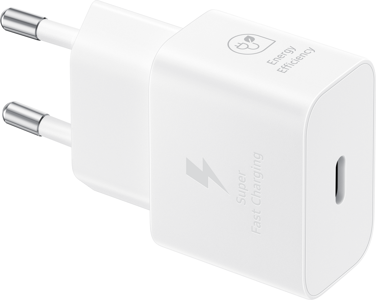 Samsung USB-C kabel, omrežni polnilnik USB-C, 25 W, 3A, 1 x USB-C, bel EP-T2510XWEGEU