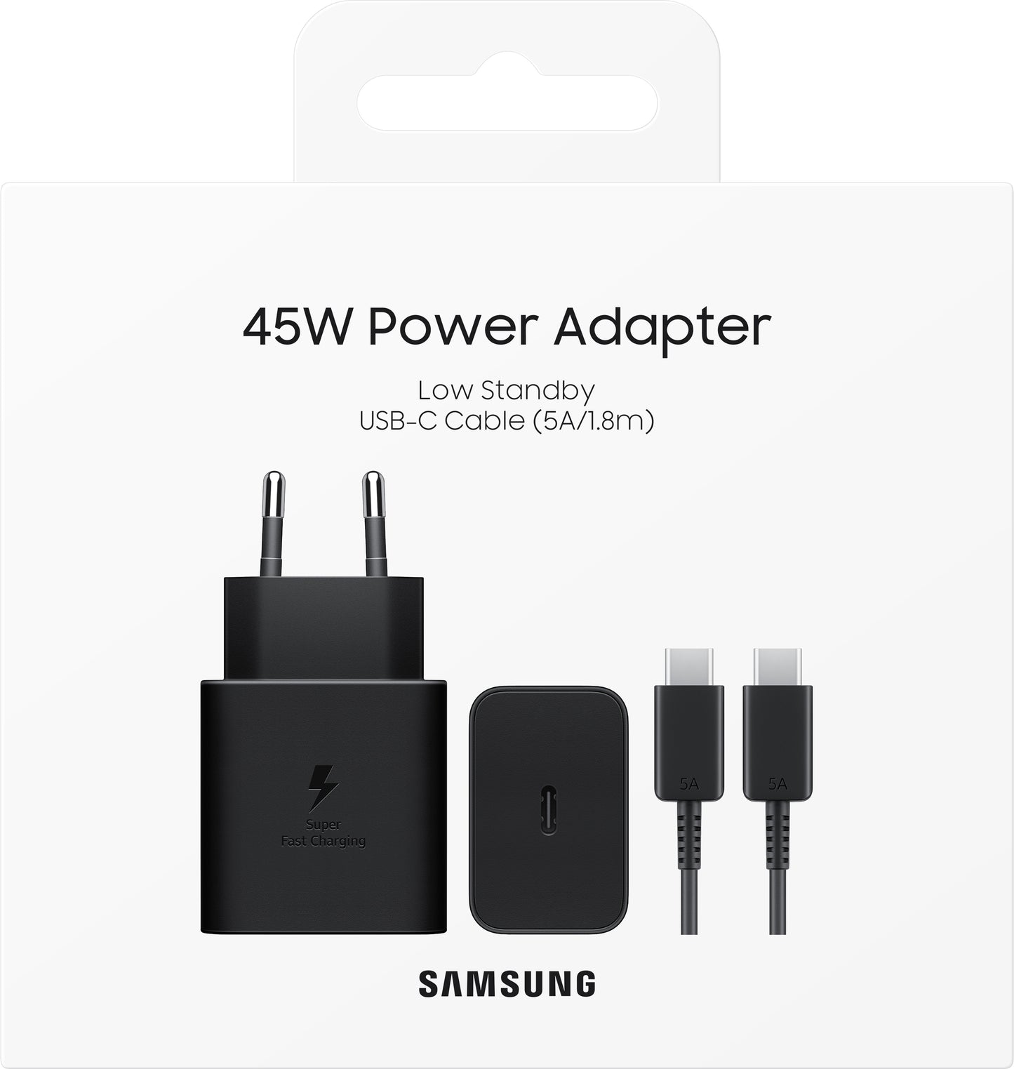 Omrežni polnilec s kablom USB-C Samsung, 45W, 4.05A, 1 x USB-C, Črn EP-T4511XBEGEU