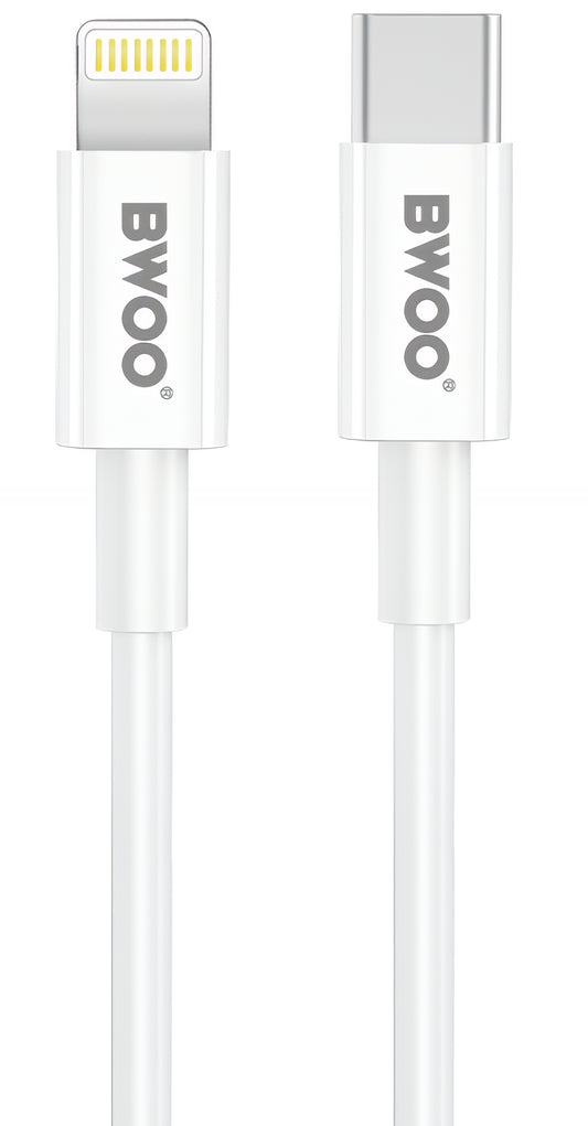 Polnilnik omrežja z Lightning kablom BWOO CDA159, 20W, 3A, 1 x USB-C, Bel