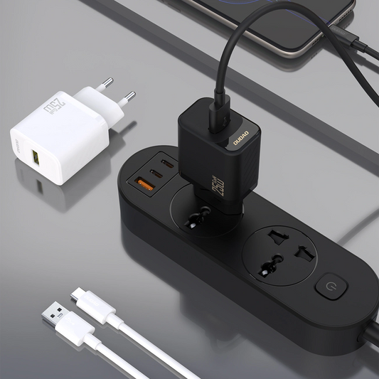 Omrežni polnilec z USB-C kablom Dudao A27STEU, 25W, 3A, 1 x USB-A, črn