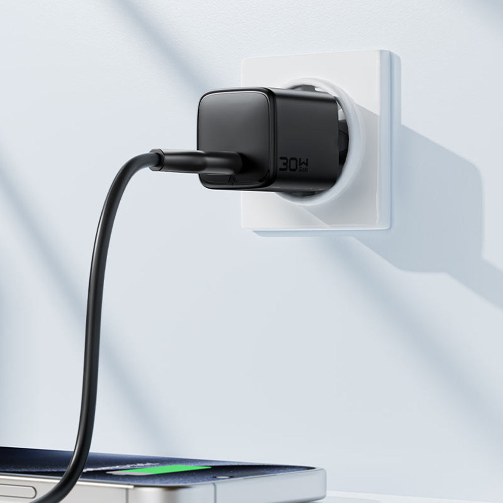 Polnilnik omrežja z USB-C kablom Acefast A118, 30W, 3A, 1 x USB-C, črn