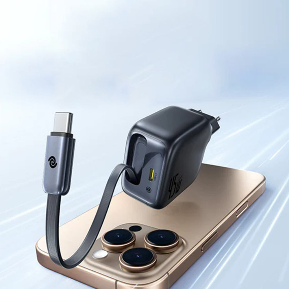 Omrežni polnilec s kablom USB-C Baseus EnerCore CJ11, 45W, 3A, 1 x USB-C, črn Z0004800