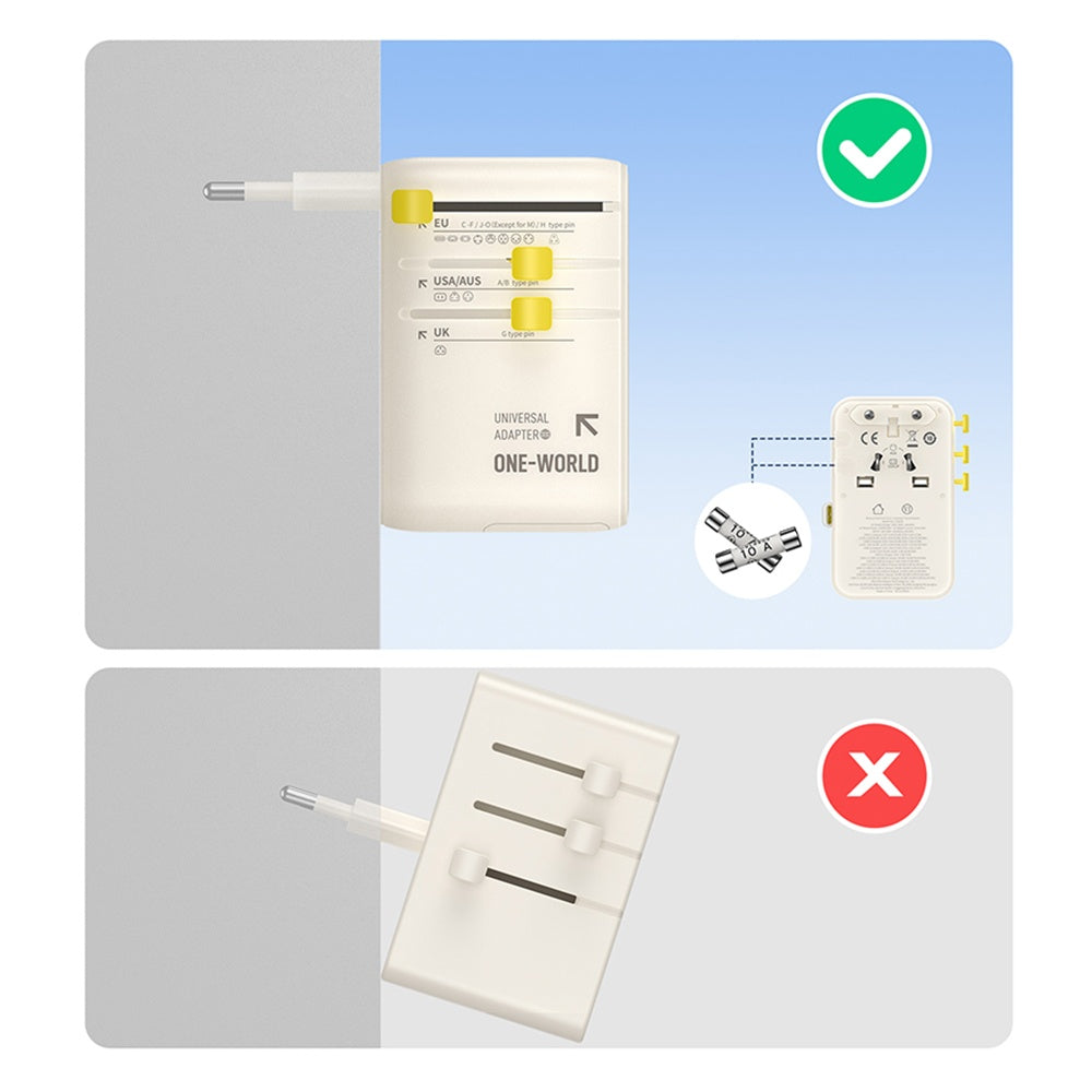 Omrežni polnilec z USB-C kablom Baseus Travel EnerCore CG11, 70W, 2 x vtičnica - 1 x USB-C - 2 x USB-A, bela E0307E01