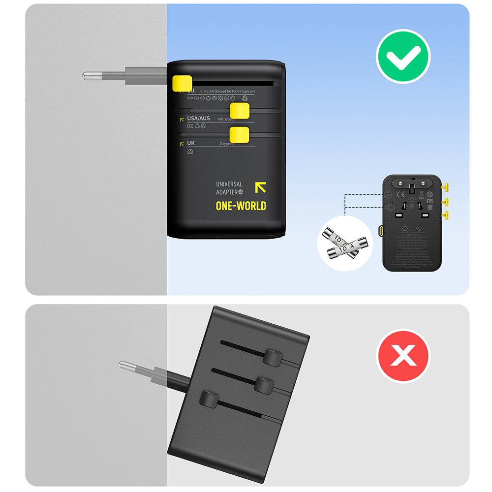 Omrežni polnilec z USB-C kablom Baseus Travel PicoGo AG11, 45W, 2 x vtičnica - 1 x USB-C - 2 x USB-A, črn E0307F00