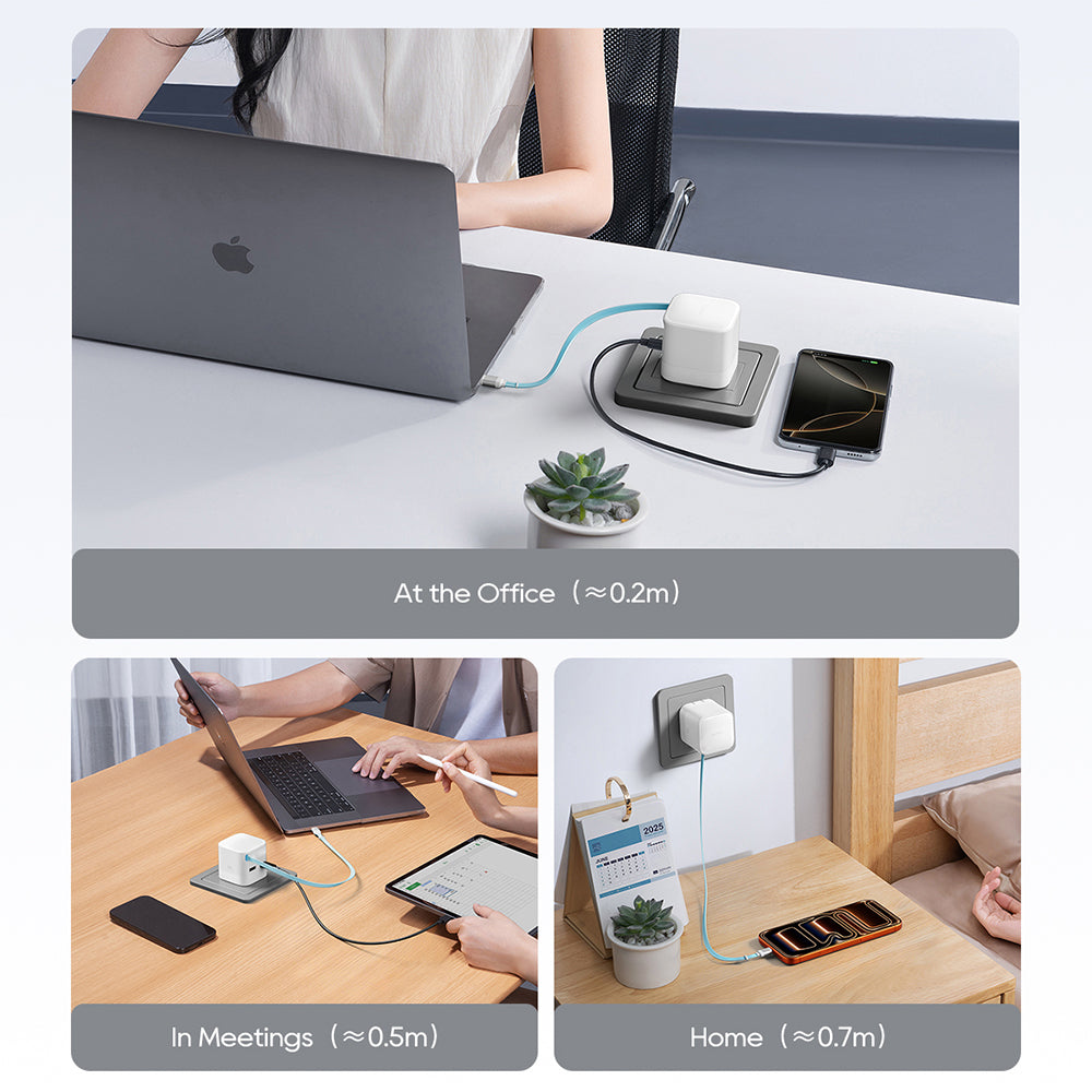 Omrežni polnilec s kablom USB-C Cuktech, 67W, 3,25A, 1 x USB-A - 1 x USB-C, bel CUKA653WEUWT