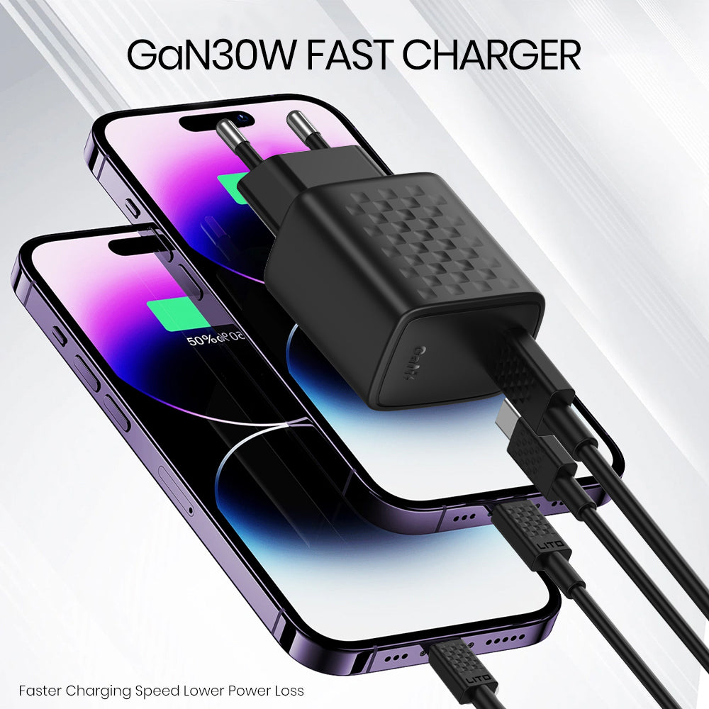 Polnilnik Lito LC17, 30W, 3A, 1 x USB-C, črn