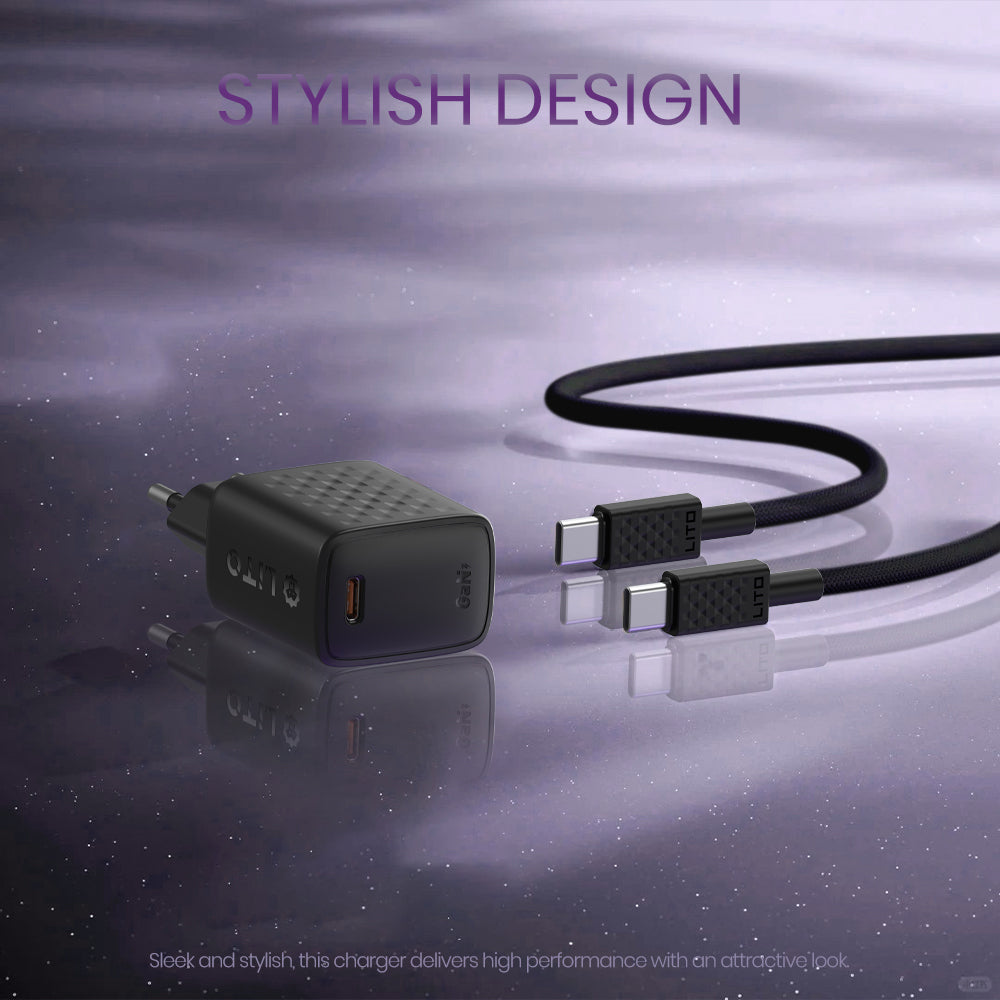 Polnilnik Lito LC17, 30W, 3A, 1 x USB-C, črn