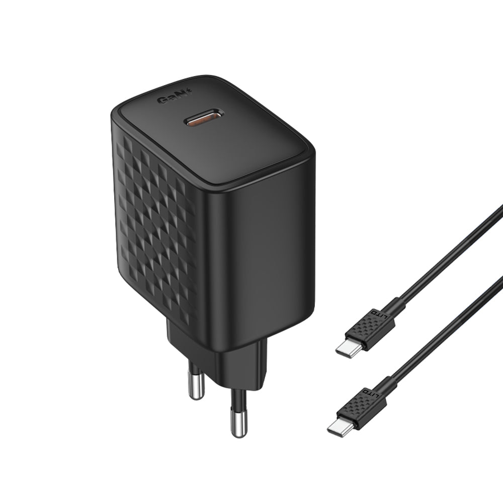 Polnilnik omrežja s kablom USB-C Lito LC20T, 45W, 3A, 1 x USB-C, črn