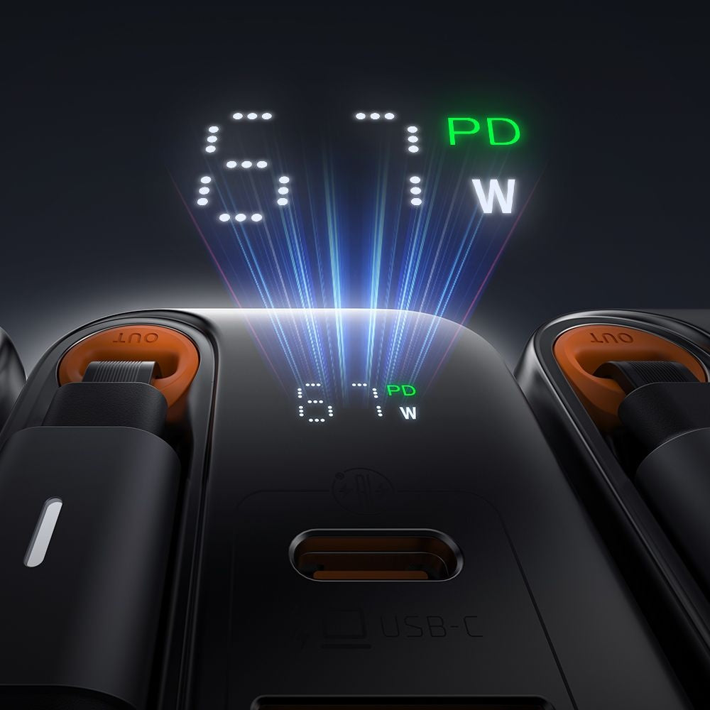 Polnilnik omrežja s kablom USB-C McDodo CH-4100 FreeGo Display, 67W, 3.35A, 1 x USB-A - 1 x USB-C, črn