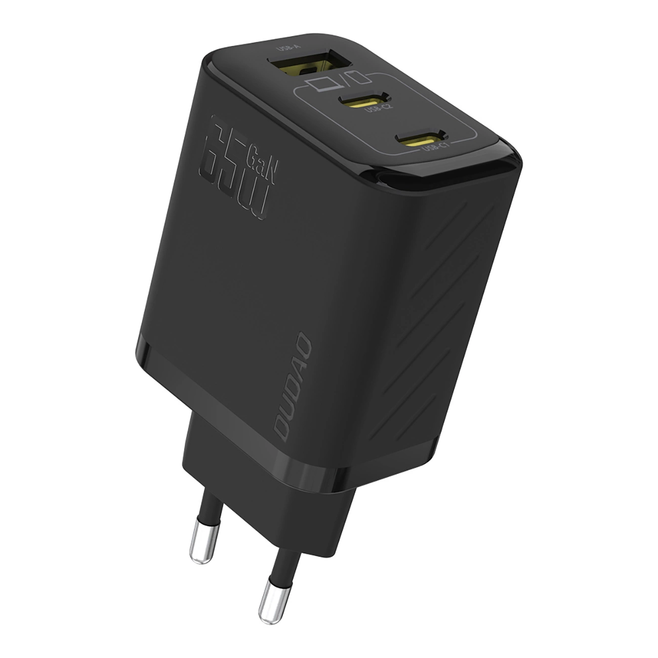 Polnilnik Dudao A29, 65W, 1 x USB-A - 2 x USB-C, črn