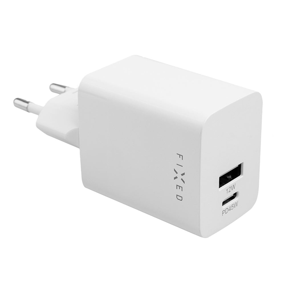 Polnilnik Fixed Mini, 45W, 3A, 1 x USB-A - 1 x USB-C, Bel