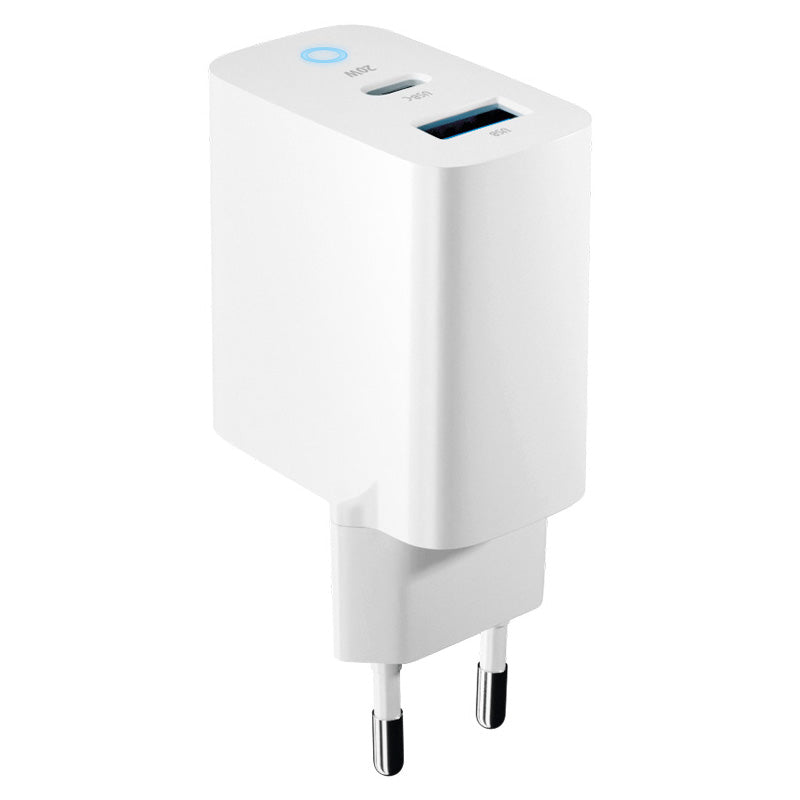 Omrežni polnilnik Forever TC-06-20AC, 20 W, 3A, 1 x USB-A - 1 x USB-C, bel