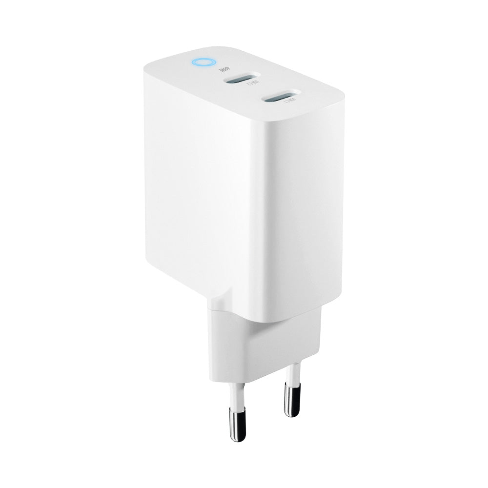 Omrežni polnilnik Forever TC-06-40CC, 40 W, 3A, 2 x USB-C, bel