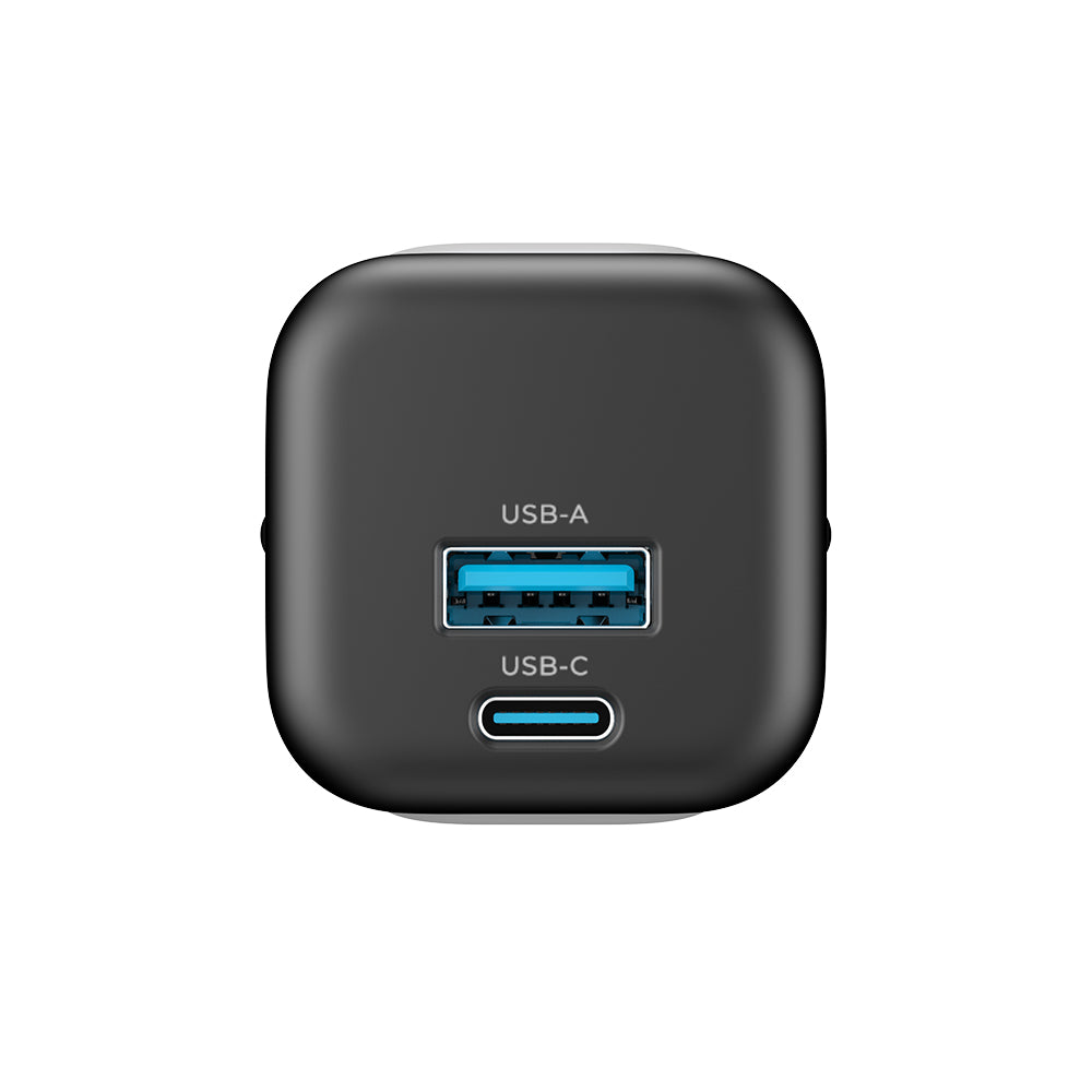 HAVIT UC220 Network Charger, 20W, 3A, 1 x USB-A - 1 x USB-C, Black Grey