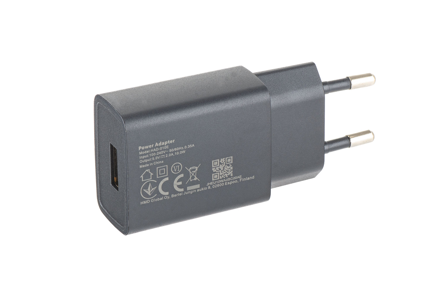 Polnilnik omrežja HMD, 10W, 2A, 1 x USB-A, Črn H601000618SH0