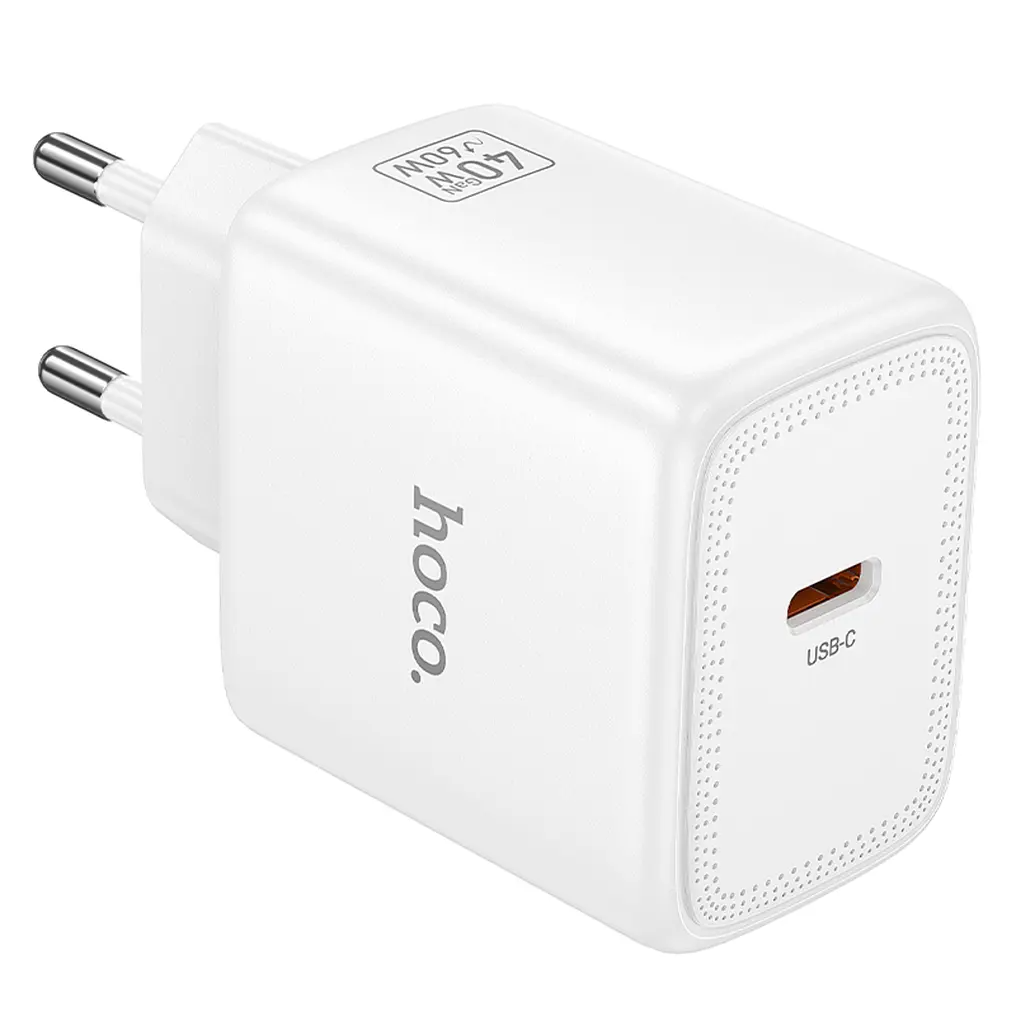 Omrežni polnilec HOCO N83, 40W, 3A, 1 x USB-C, bel