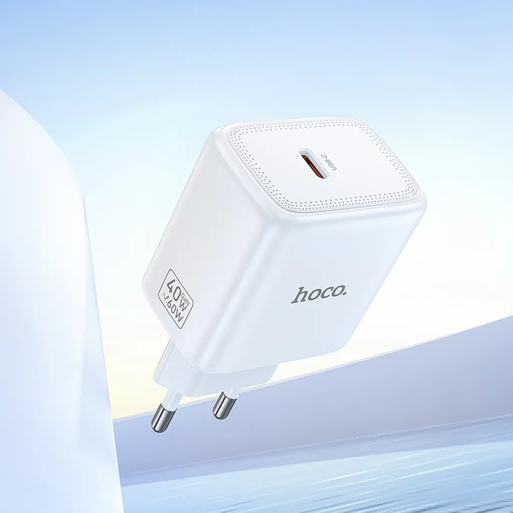 Omrežni polnilec HOCO N83, 40W, 3A, 1 x USB-C, bel