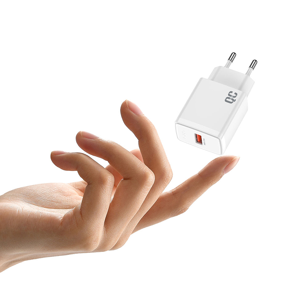 Polnilnik Lito LC08, 18W, 3A, 1 x USB-A, Bel
