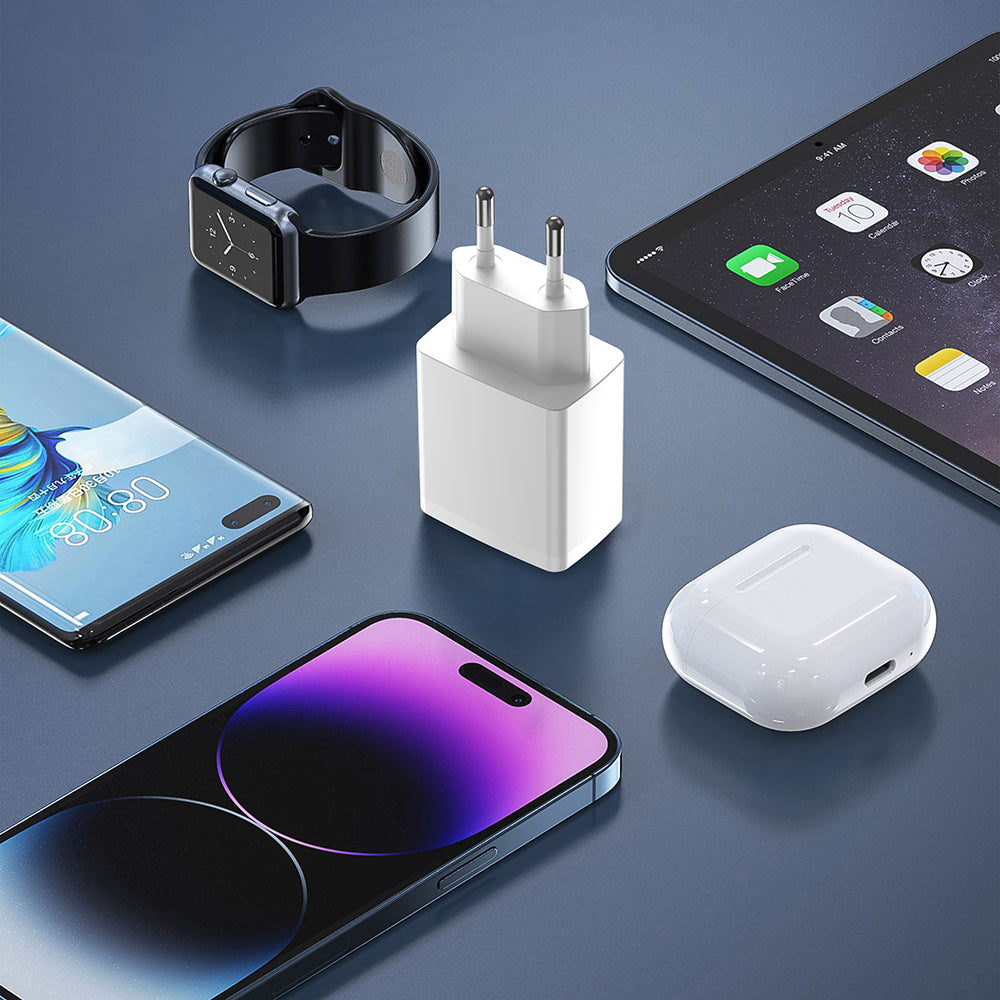 Polnilnik Lito LC09, 20W, 3A, 1 x USB-A - 1 x USB-C, Bel