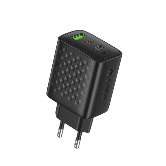 Polnilnik Lito LC25, 65W, 3.25A, 1 x USB-A - 2 x USB-C, črn