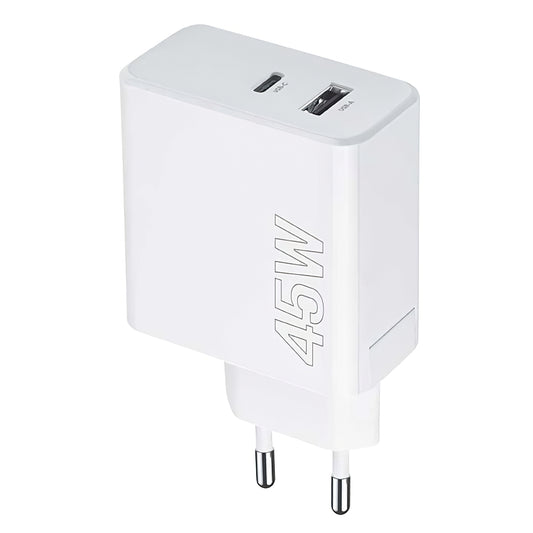 MaXlife MXTC-07-45AC omrežni polnilnik, 45 W, 3A, 1 x USB-A - 1 x USB-C, bel