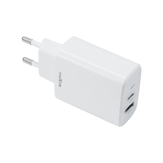 MaXlife MXTC-10-30AC omrežni polnilnik, 30 W, 3A, 1 x USB-A - 1 x USB-C, bel